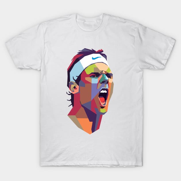 Rafael Nadal Color Portrait T-Shirt by mursyidinejad